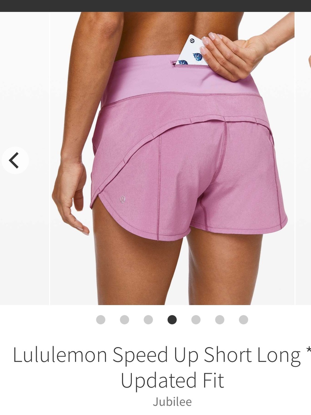 lululemon athletica Speed Up Short Long 4" in Jubilee Pink